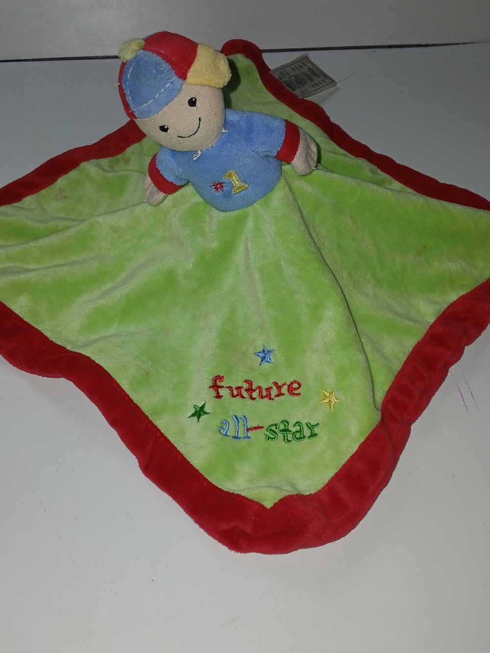 Baby Essentials Green and Red 'Future All-Star' Plush Lovey